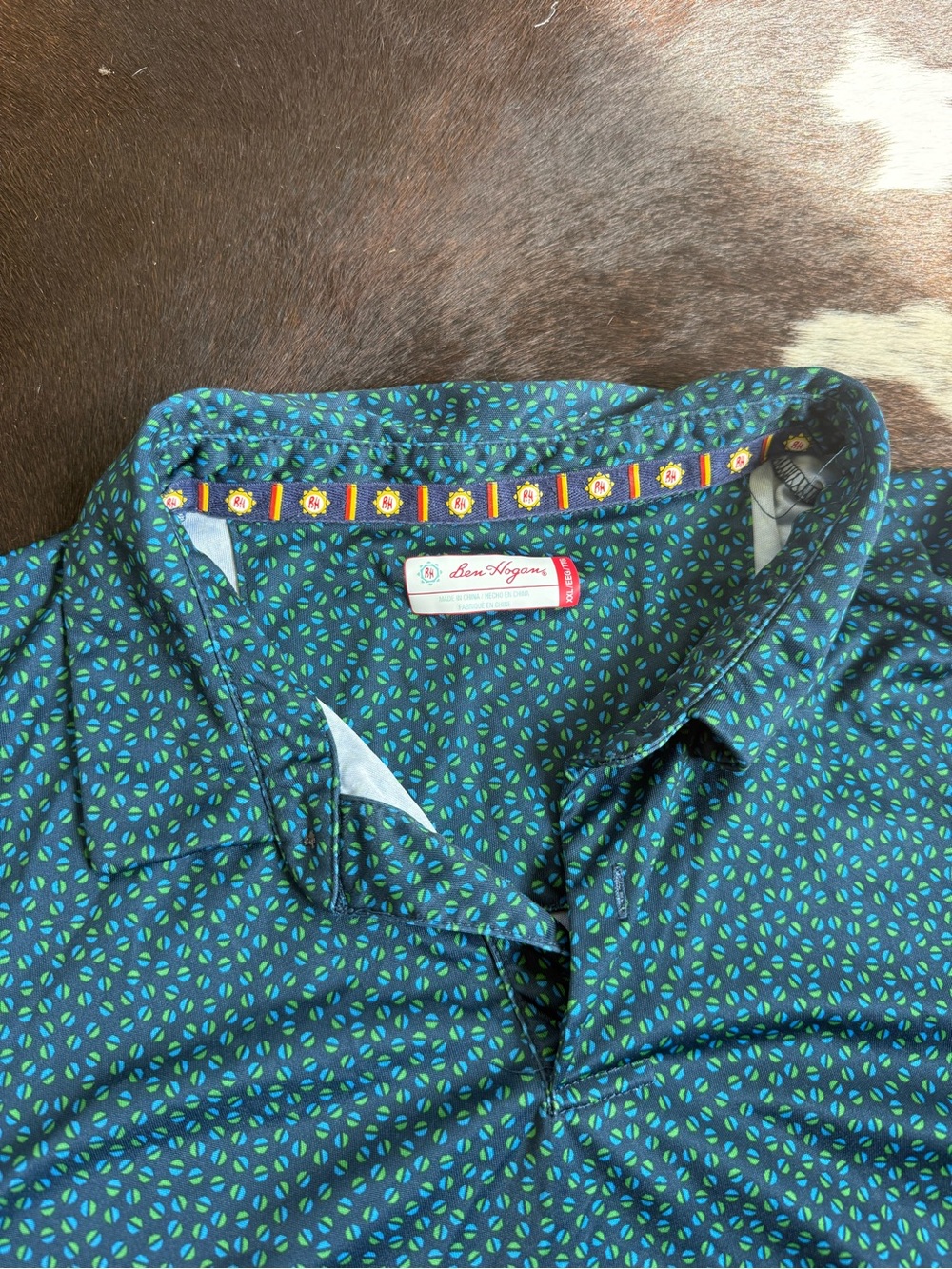 Hogan Teal Micro-Pattern Polo - Picture 2 of 3